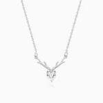 Deer Heart Shaped Necklace Pendant Chain