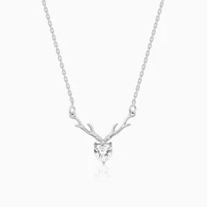 Deer Heart Shaped Necklace Pendant Chain